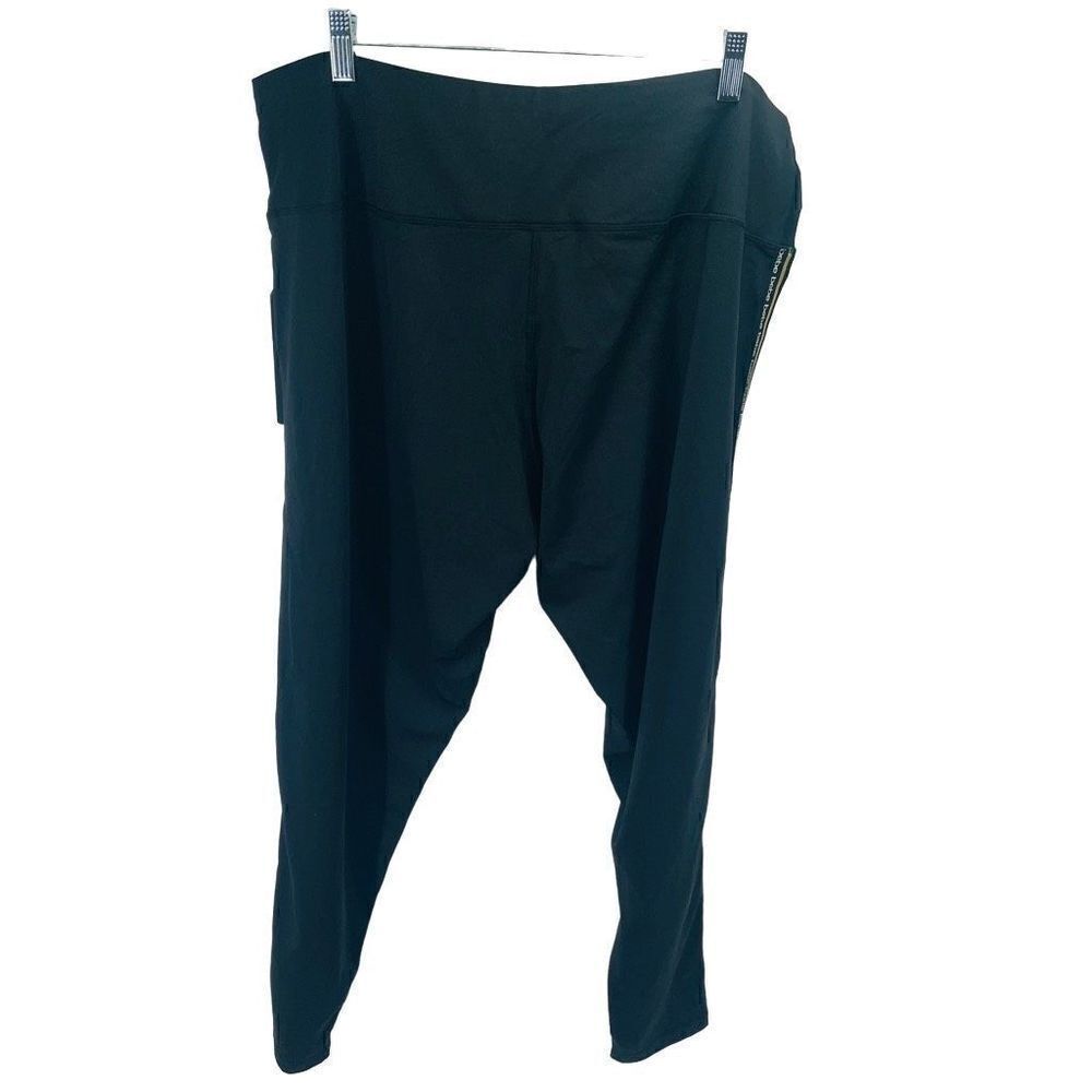Bebe Sport Women's 4 Way Stretch Leggings NEW NWT Workout Gym Black Gold 3X